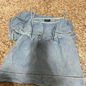 Denim spaghetti strapped top